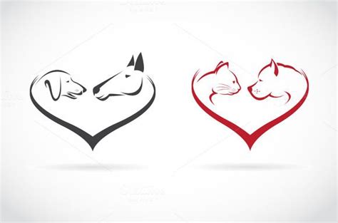 Sorry, the video player failed to load. Animal on heart shape. Animals. | Cat and dog tattoo, Dog tattoos, Horse tattoo