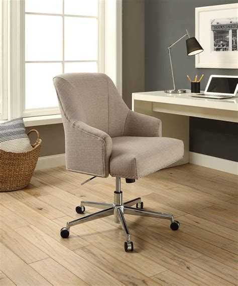 Serta Style Leighton Home Office Chair Beige Twill Fabric Walmart