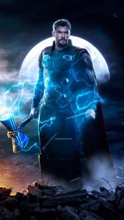 Thor With Stormbreaker Art IPhone Wallpaper Thor Wallpaper Marvel