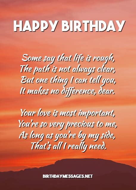 Romantic Happy Birthday Poems For Him