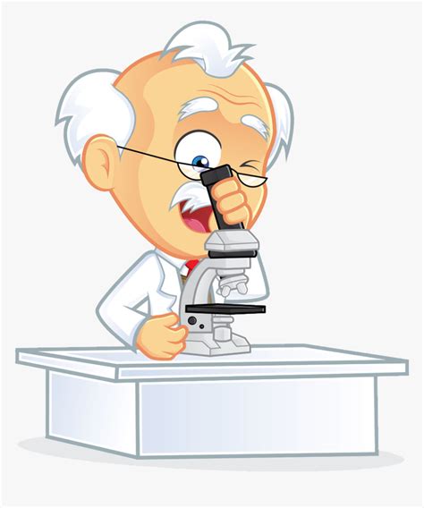 Clip Art Cartoon Laboratory Scientist With Microscope Animation HD Png Download Transparent