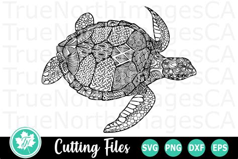 Zentangle Turtle An Zentangle Svg Cut File Cut Files