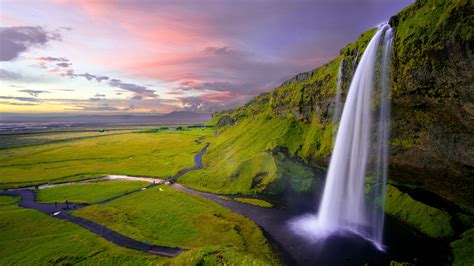 Download Wallpaper 2560x1440 Waterfall Seljalandsfoss Iceland Scenic