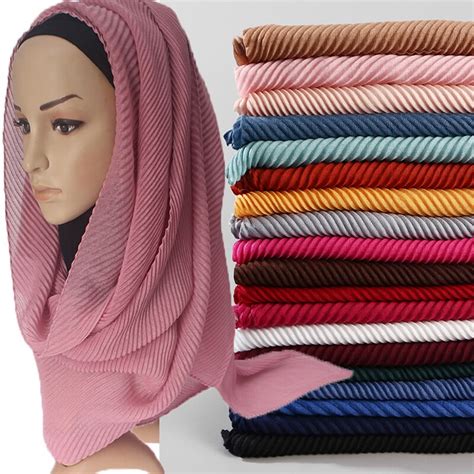 new pleated maxi hijabs scarf elegant shawl plain maxi muslim hijab women wrinkle scarves shawls