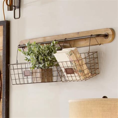 Heavy wire vintage egg basket has a fab aged patina. Farmhouse Industrial Hanging Baskets | Wire baskets, Room ...