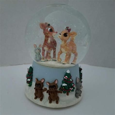 Rudolph The Red Nosed Reindeer Musical Waterball Snowglobe Rudolph And