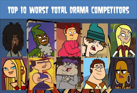 Top Ten Worst Total Drama Competitors By Cartoonwatcher1997 On Deviantart