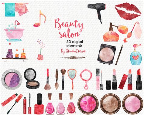 Beauty Salon Watercolor Graphics By Studiodesset