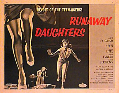Runaway Daughters Original 1956 Us Half Sheet Movie Poster