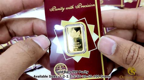 Gold Bar 999 Biscuitsingots Omkar Mint Youtube