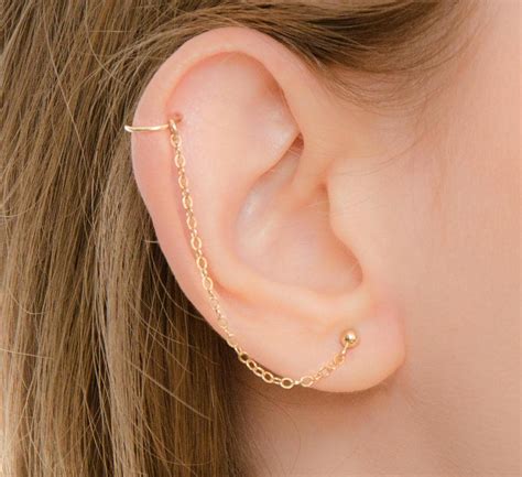 Cartilage Chain Earring Helix Helix Earring Piercing Helix Etsy