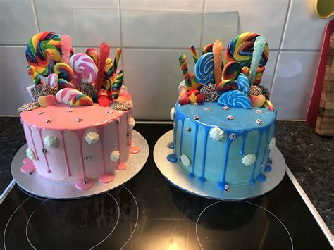 Boy Girl Lolly Drizzle Cake Candy Drip Cake Candy Birthday Cakes