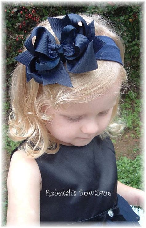 1136 x 852 jpeg 161 кб. Navy Blue Hair Bow Headband or Clip Bowband School Uniform ...