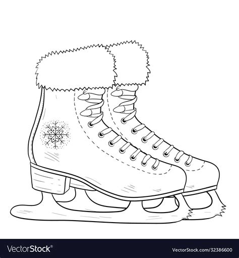 Ice Skate Coloring Page Printable