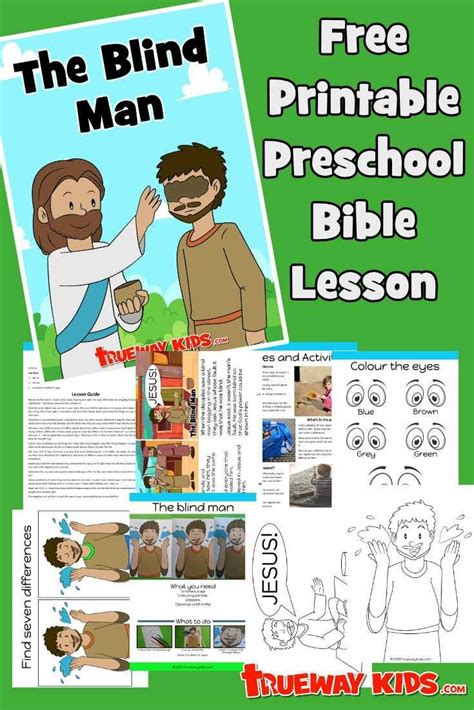 Jesus Heals The Blind Man Preschool Bible Lessons Bible Lessons For