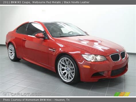The vehicle currently exhibited in their showroom combines the strong red tones with many dark accents. Melbourne Red Metallic - 2011 BMW M3 Coupe - Black Novillo ...
