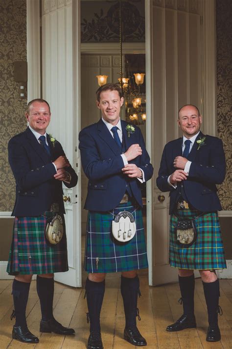 Stylish Groom And Groomsmen In Their Scottish Kilt Kilt Wedding
