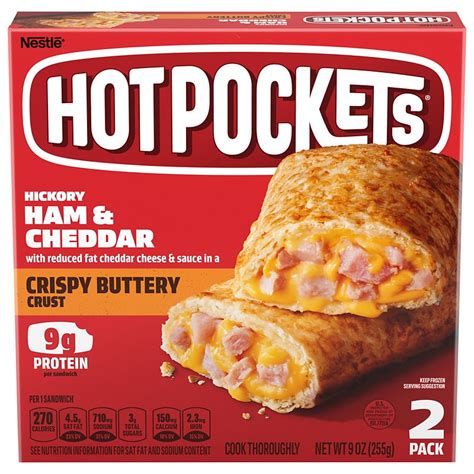 Hot Pockets Ham And Cheese Crispy Buttery Seasoned Crust Sandwiches