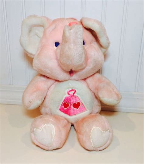 Vintage Kenner Care Bears Cousin Lotsa Heart 14 Pink Plush Elephant