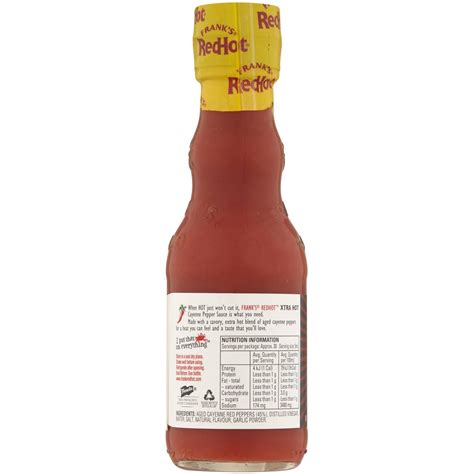 Frank S Redhot Xtra Hot Cayenne Pepper Hot Sauce 148ml Woolworths