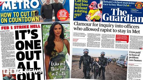Newspaper Headlines ‘worst Day For Strikes And ‘bonfire Of Eu Laws