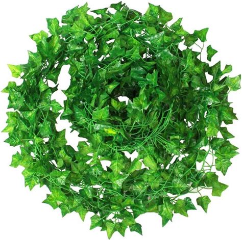 12 Stuk Groene Klimop Ivy 2 Meter Kunstmatig Hedera Helix Plant