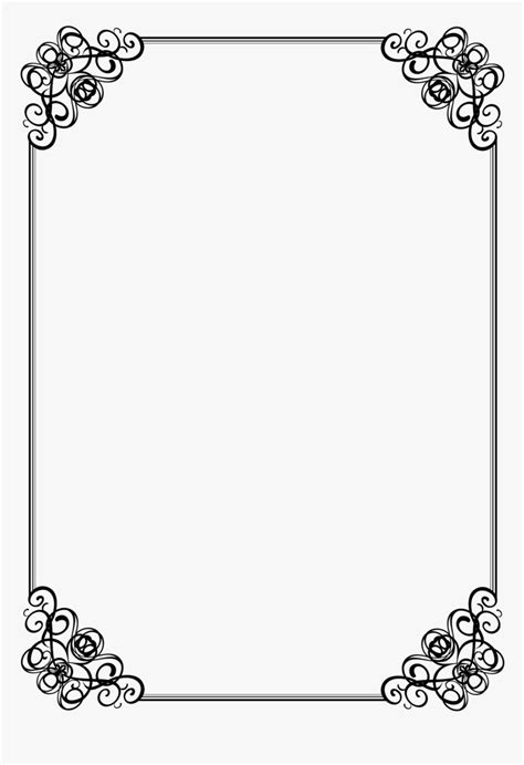Simple Border Design Black And White Hd Png Download Transparent Png