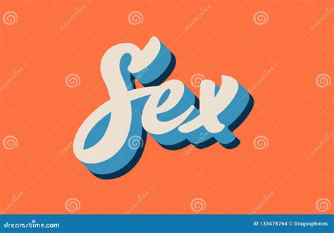Orange Blue White Sex Hand Written Word Text For Typography Logo Stock Vector Illustration Of