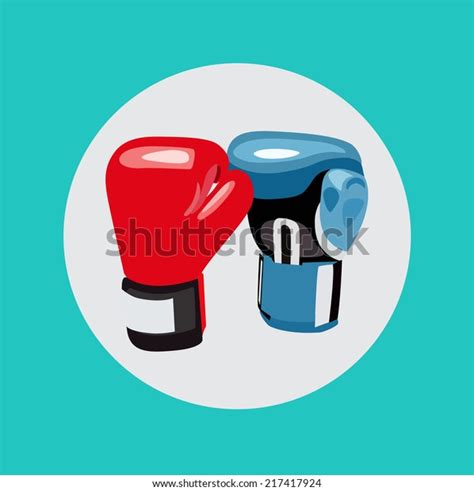 Two Boxing Gloves Vector Flat Design Stock Vector Royalty Free
