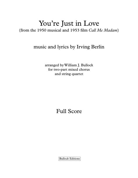 I Wonder Why You Re Just In Love Sheet Music Irving Berlin Choir