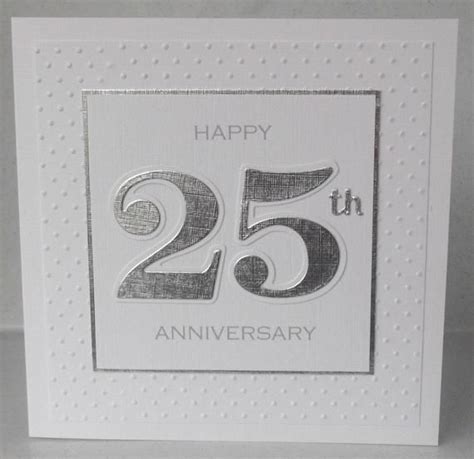 Handmade 25th Silver Wedding Anniversary Card Congratulations In 2021