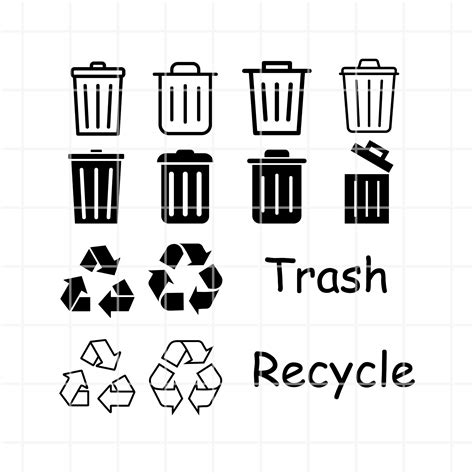 Trash Svg Trash And Recycle Svg Recycle Svg Trash Cut File Trash