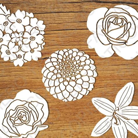 Flowers Set 3 Svg Files For Silhouette Cameo And Cricut Etsy Uk
