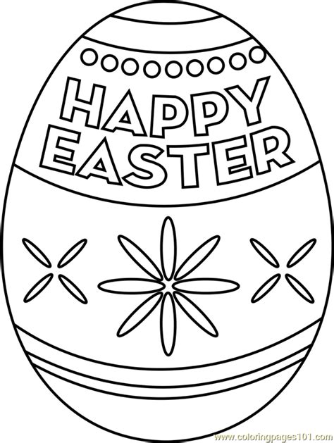 Happy Easter Egg Coloring Page For Kids Free Easter Printable