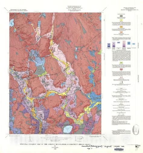 Map Surficial Geologic Map Of The Ashaway Quadrangle Connecticut
