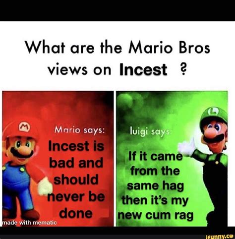 What Are The Mario Bros Views On Incest Mario Says Ade With Mematic Ifunny