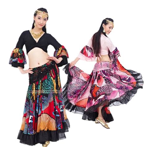 2017 New Style Gypsy Clothes Belly Dance Costume Set For Women Indian Dance Set Belly Dancing