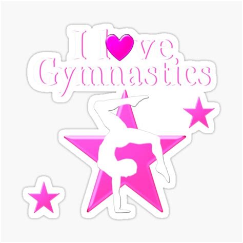 Pretty Pink I Love Gymnastics Design Sticker For Sale By Jlporiginals