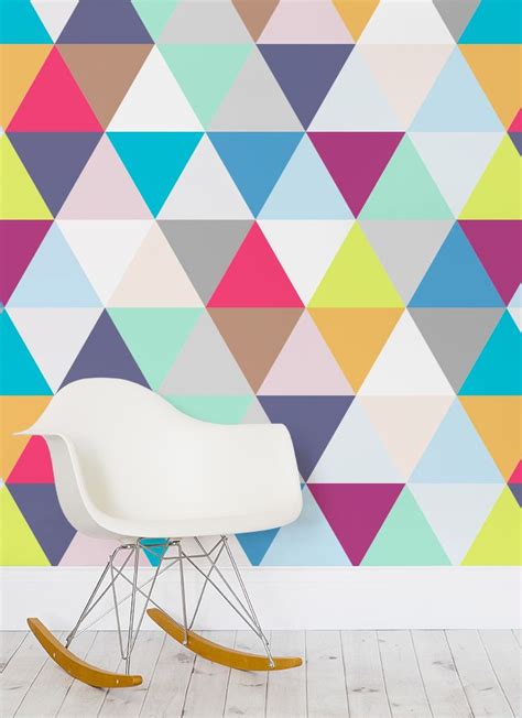 This Triangle Wallpaper Is Super Fun And Colourful Get This Geometric