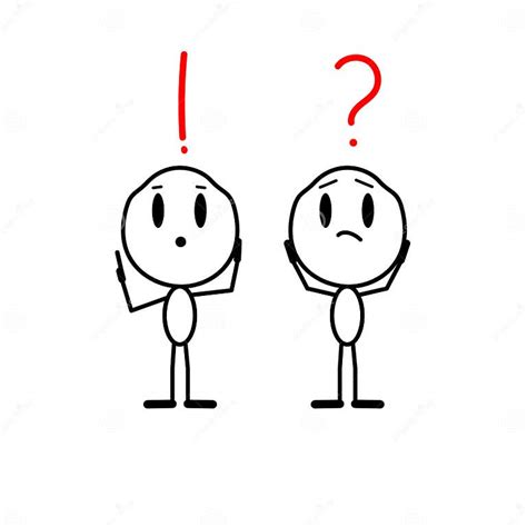 vector human with a question mark over his head cartoon man with a exclamation mark over him