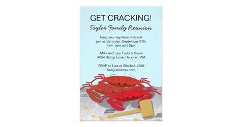 Crab Feast Party Invitation Invitation