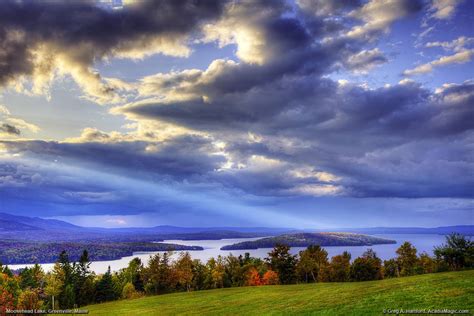 Moosehead lake is the largest lake in maine and is surrounded by unspoiled, natural beauty. Moosehead Lake in Greenville, Maine, Ray of Light