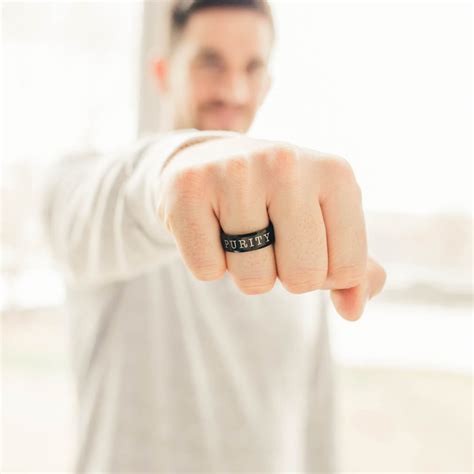 Black Beveled Purity Ring Modern Rings For Men Of God