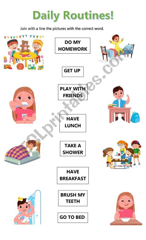 Daily Routines Esl Worksheet By Misstaniae