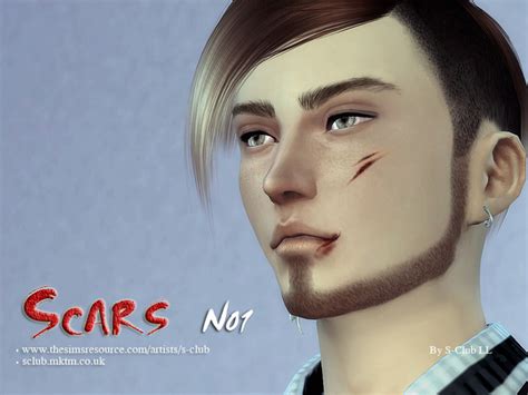 Scars 01 By S Club Ll Sims 4 Facepaint