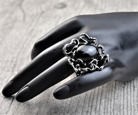 Goth Ring For Women Wiccan Jewelry Chunky Ring Etsy