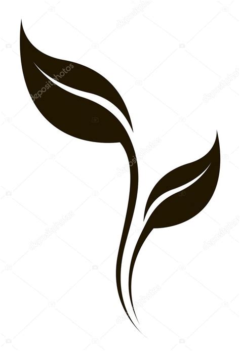 Vector Stylized Tea Leaf Silhouette Isolated On White — Stock Vector