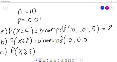 Solved Let X Be A Binomial Random Variable With P01 And N10
