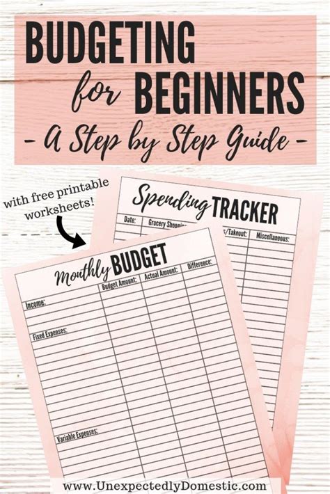 budgeting for beginners a step by step guide to getting started budgeting worksheets