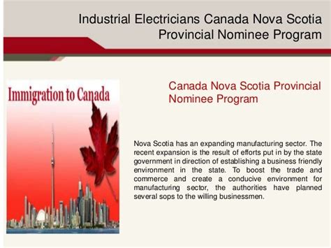 Canada Nova Scotia Provincial Nominee Program